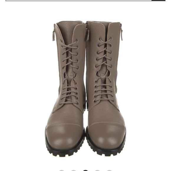 Manolo Blahnik Lugata Leather Combat Boots Brown Size 39 - Picture 1 of 4